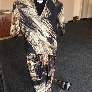 Helmet Lang Asymmetrical print dress